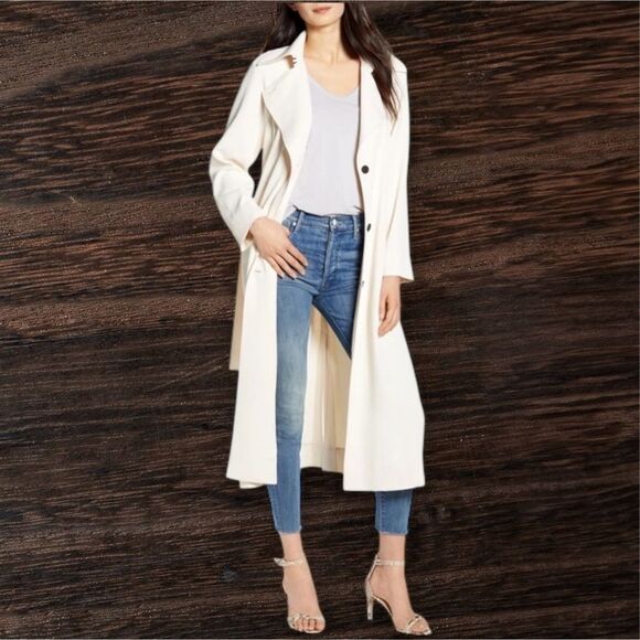 BB DAKOTA Women’s I Spy Textured Twill Light Weight Trench Coat in the Size S - Picture 5 of 16